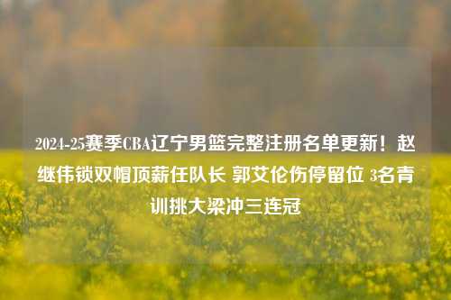 2024-25赛季CBA辽宁男篮完整注册名单更新!赵继伟锁双帽顶薪任队长 郭艾伦伤停留位 3名青训挑大梁冲三连冠
