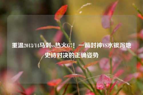 重温2013/14马刺vs热火G7!一箭封神VS水银泻地史诗对决的正确姿势