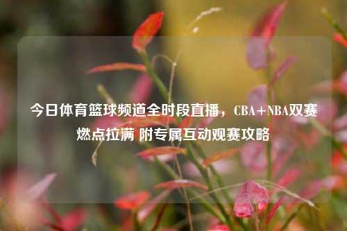 今日体育篮球频道全时段直播，CBA+NBA双赛燃点拉满 附专属互动观赛攻略