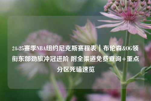 24-25赛季NBA纽约尼克斯赛程表｜布伦森&OG领衔东部劲旅冲冠进阶 附全渠道免费查询+重点分区死磕速览