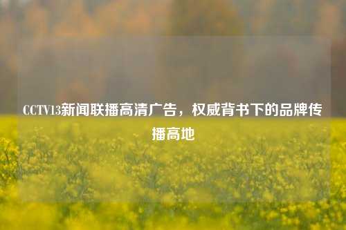 CCTV13新闻联播高清广告，权威背书下的品牌传播高地
