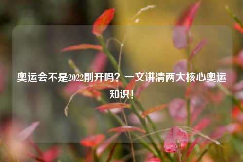 奥运会不是2022刚开吗？一文讲清两大核心奥运知识！