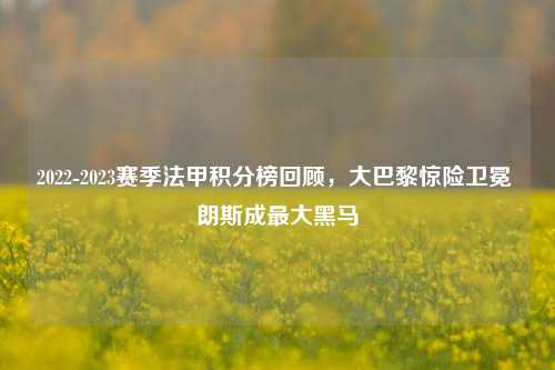 2022-2023赛季法甲积分榜回顾,大巴黎惊险卫冕 朗斯成更大黑马