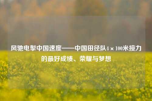 风驰电掣中国速度——中国田径队4×100米接力的更好成绩、荣耀与梦想