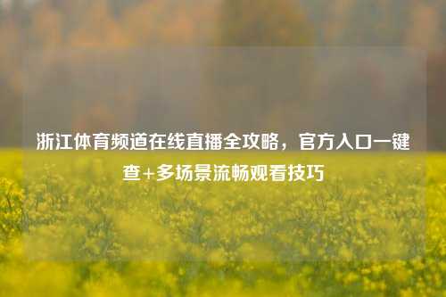 浙江体育频道在线直播全攻略,官方入口一键查+多场景流畅观看技巧