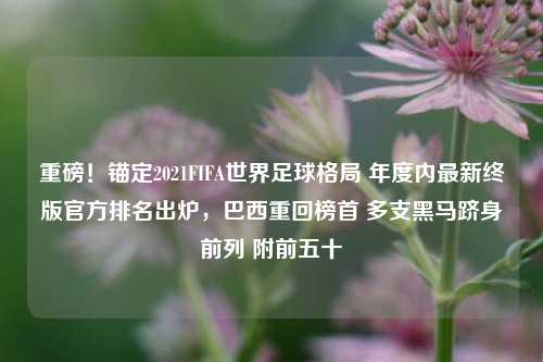 重磅!锚定2021FIFA世界足球格局 年度内最新终版官方排名出炉,巴西重回榜首 多支黑马跻身前列 附前五十