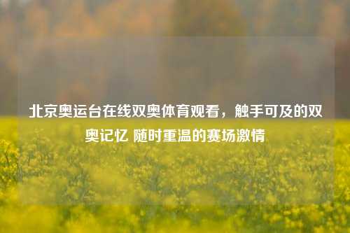 北京奥运台在线双奥体育观看,触手可及的双奥记忆 随时重温的赛场***