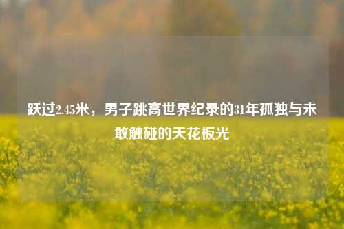 跃过2.45米,男子跳高世界纪录的31年孤独与未敢触碰的天花板光