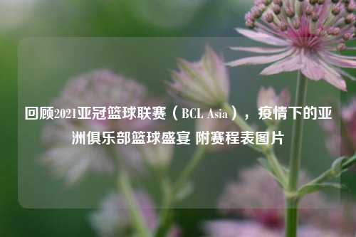 回顾2021亚冠篮球联赛(BCL Asia),疫情下的亚洲俱乐部篮球盛宴 附赛程表图片