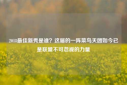 2018更佳新秀是谁?这届的一阵菜鸟天团如今已是联盟不可忽视的力量