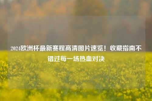 2024欧洲杯最新赛程高清图片速览!收藏指南不错过每一场热血对决