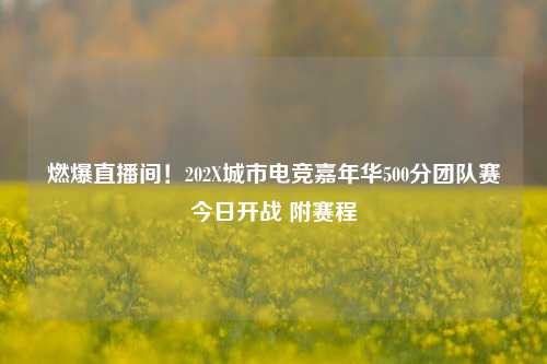燃爆直播间!202X城市电竞嘉年华500分团队赛今日开战 附赛程