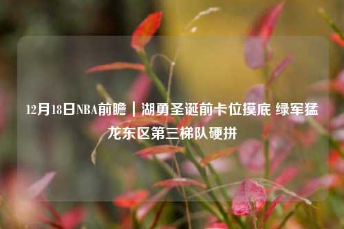 12月18日NBA前瞻|湖勇圣诞前卡位摸底 绿军猛龙东区第三梯队硬拼
