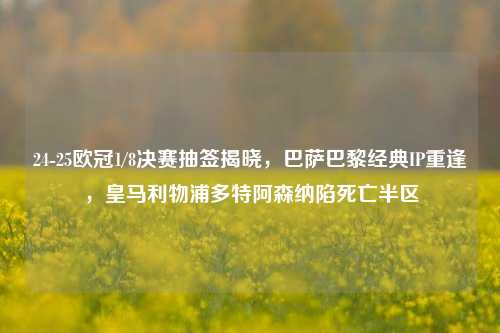 24-25欧冠1/8决赛抽签揭晓,巴萨巴黎经典IP重逢,皇马利物浦多特阿森纳陷死亡半区