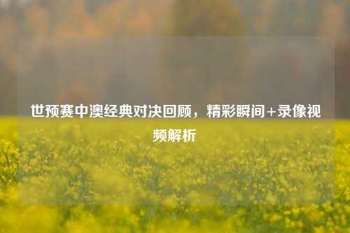 世预赛中澳经典对决回顾,精彩瞬间+录像视频解析