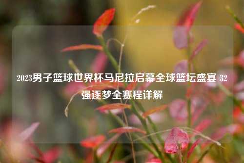 2023男子篮球世界杯马尼拉启幕全球篮坛盛宴 32强逐梦全赛程详解