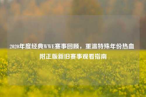 2020年度经典WWE赛事回顾,重温特殊年份热血 附正版新旧赛事观看指南