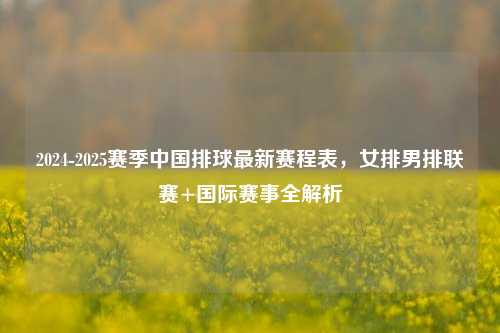 2024-2025赛季中国排球最新赛程表,女排男排联赛+国际赛事全解析